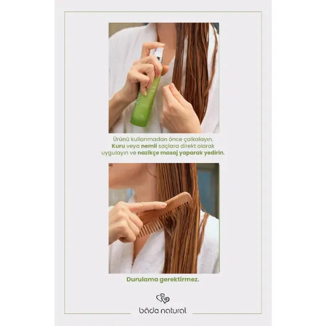 Bade Natural Biberiye Kolay Tarama Saç Bakım Sütü 100ml - 4