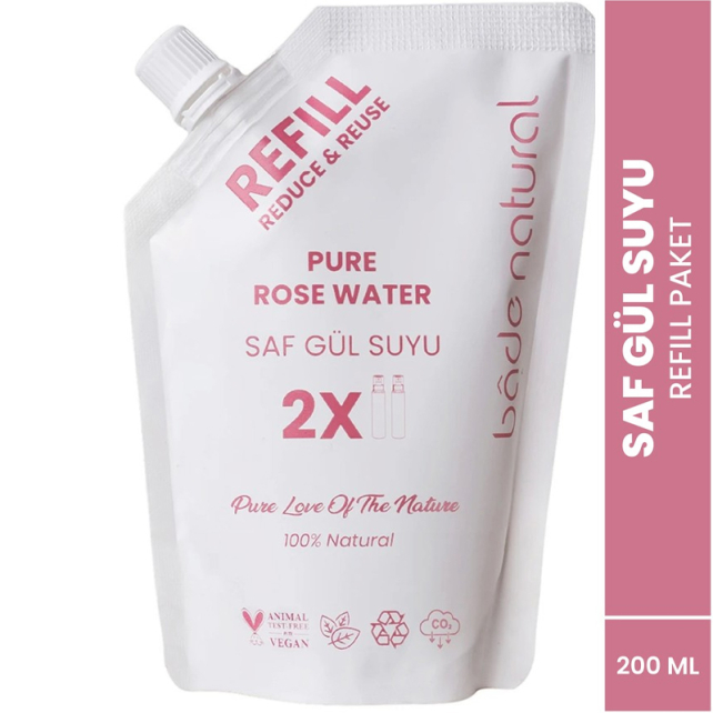 Bade Natural Doğal Gül Suyu - Refill 200ml - 2