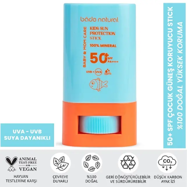 Bade Natural Kids Sun SPF 50+ Çocuk Güneş Koruyucu Stick 16g - 2