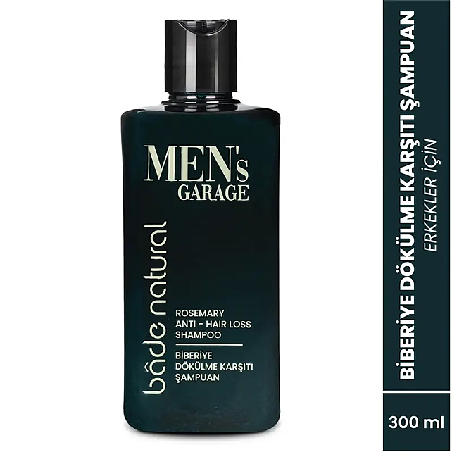 Bade Natural Men's Garage - Erkekler İçin Biberiye Dökülme Karşıtı Şampuan 300ml - 2