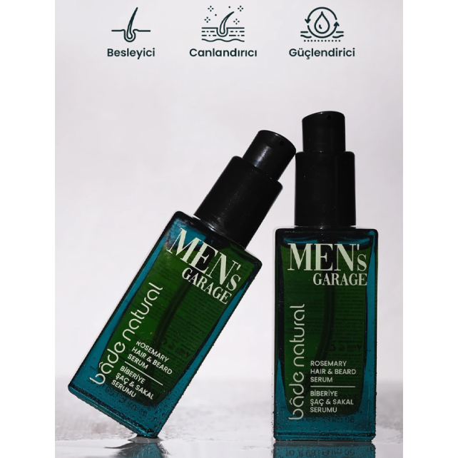 Bade Natural Men's Garage - Biberiye Saç & Sakal Serumu 50ml - 3