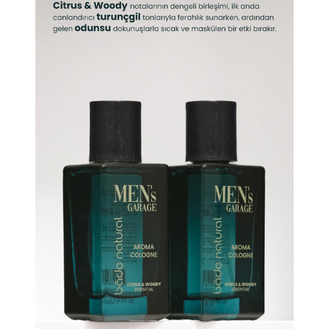 Bade Natural Men's Garage - Erkekler İçin Aroma Kolonya 50ml - 4