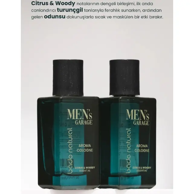 Bade Natural Men's Garage - Erkekler İçin Aroma Kolonya 50ml - 4