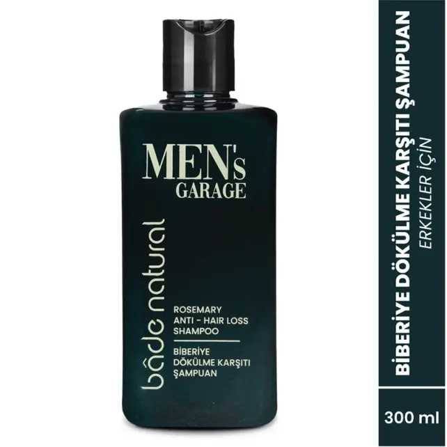 Bade Natural Men's Garage - Erkekler İçin Biberiye Dökülme Karşıtı Şampuan 300ml - 2