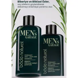 Bade Natural Men's Garage - Erkekler İçin Biberiye Dökülme Karşıtı Şampuan 300ml - 4