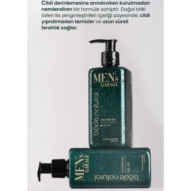 Bade Natural Men's Garage Shower Gel - Erkekler İçin Duş Jeli 300ml - 4
