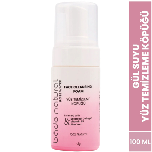 Bade Natural Rose Water Face Cleansing Foam - Yüz Temizleme Köpüğü 100ml - 2