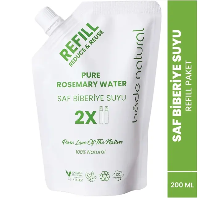 Bade Natural Saf Biberiye Suyu - Cilt ve Saç Toniği Refill 200ml - 2