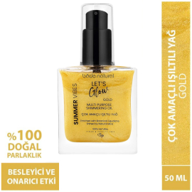 Bade Natural Summer Vibes Lets Glow Shimmering Oil Gold - Çok Amaçlı Işıltılı Yağ 50ml - 2