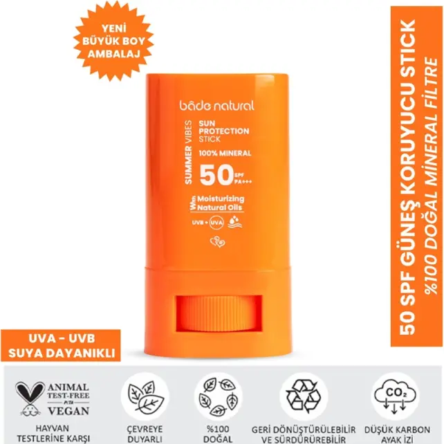 Bade Natural Sun %100 Mineral SPF 50+ Stick Güneş Kremi 16g - 2