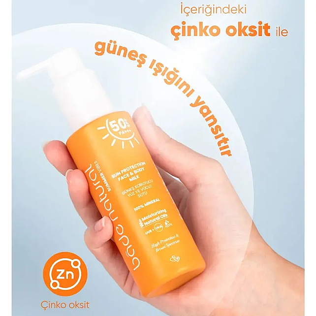 Bade Natural Sun Protection Face and Body Milk SPF 50+ Güneş Koruyucu 100ml - 3