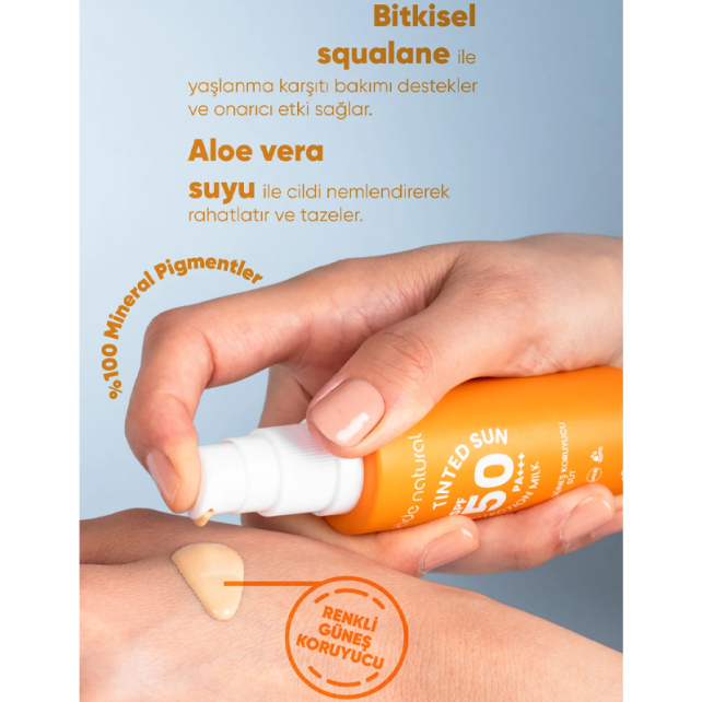 Bade Natural Tinted Sun Protection Milk - Renkli Güneş Koruyucu Süt 30ml - 4