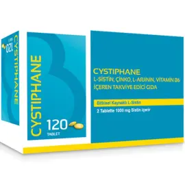 Bailleul Dermatoloji Cystiphane L-Sistin, Çinko, L-Arjinin, Vitamin B6 içeren Takviye Edici Gıda 120 Tablet - Bailleul Dermatoloji