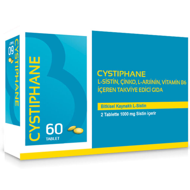 Bailleul Dermatoloji Cystiphane L-Sistin, Çinko, L-Arjinin, Vitamin B6 içeren Takviye Edici Gıda 60 Tablet - 1