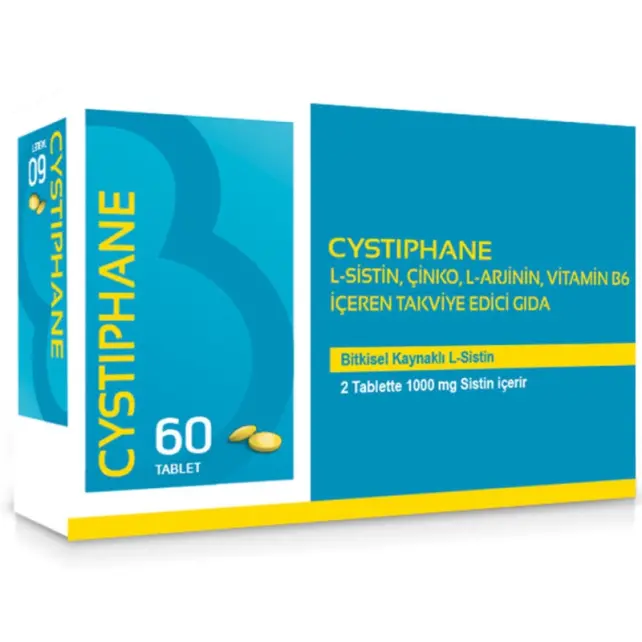 Bailleul Dermatoloji Cystiphane L-Sistin, Çinko, L-Arjinin, Vitamin B6 içeren Takviye Edici Gıda 60 Tablet - 1