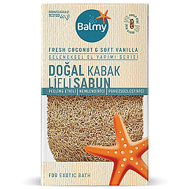 Balmy Doğal Kabak Lifli Sabun - Hindistan Cevizi ve Vanilya 125gr - Balmy