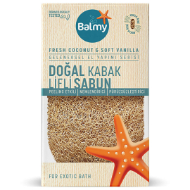 Balmy Doğal Kabak Lifli Sabun - Hindistan Cevizi ve Vanilya 125gr - Balmy