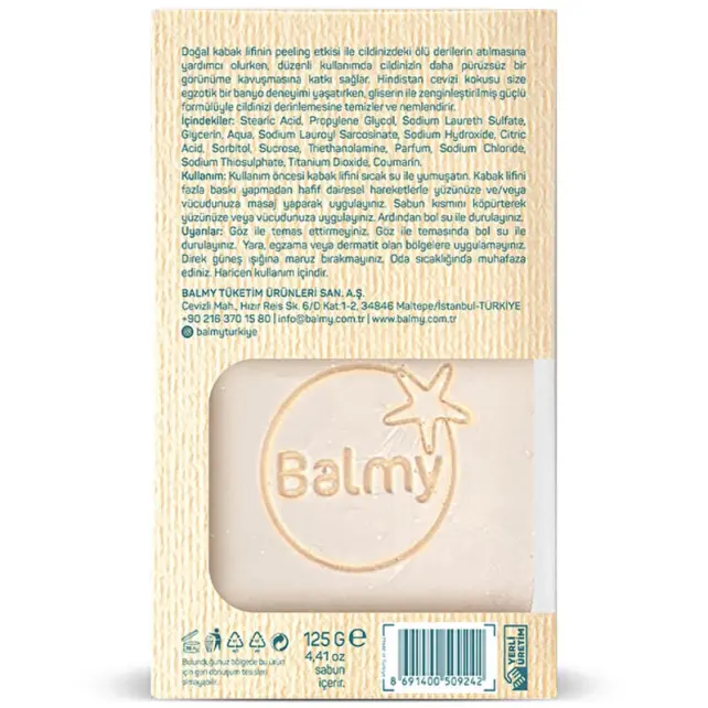 Balmy Doğal Kabak Lifli Sabun - Hindistan Cevizi ve Vanilya 125gr - 6