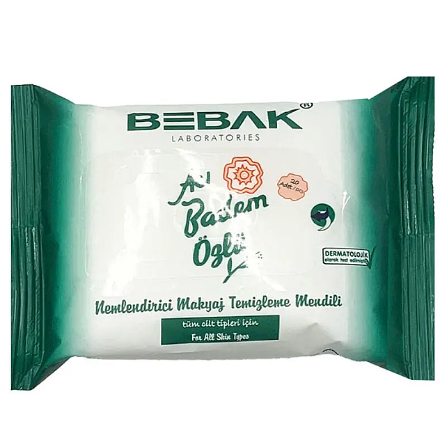 Bebak Acı Badem Sütlü Makyaj Temizleme Mendili 20'li - 1