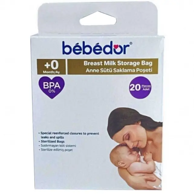 Bebedor Anne Sütü Saklama Poşeti - 20 Adet - 1