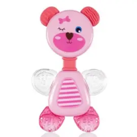 Bebedor Çıngıraklı Sulu Dişlik Ayı Pembe 3+ Ay - BEBEDOR