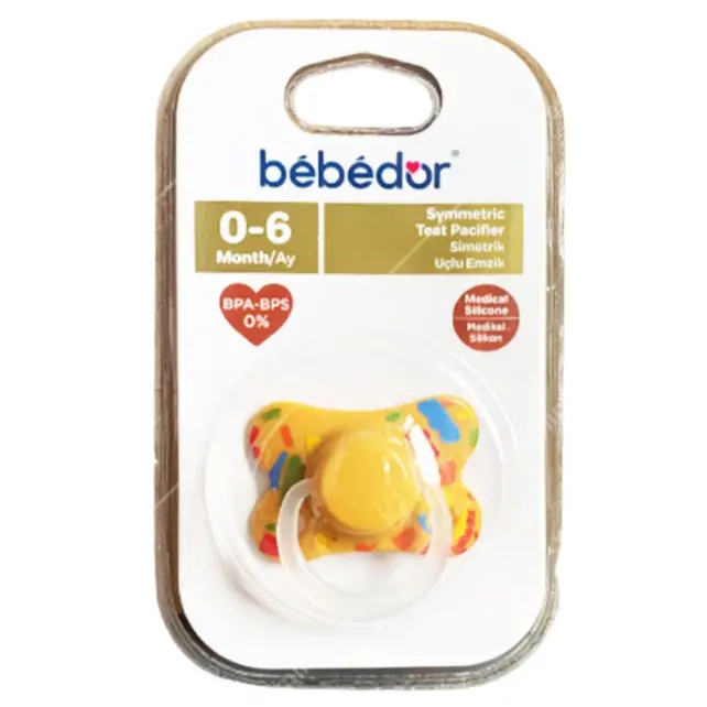 Bebedor Simetrik Uçlu Emzik 0-6 Ay Sarı - 1