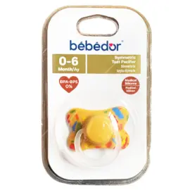 Bebedor Simetrik Uçlu Emzik 0-6 Ay Sarı - Bebedor