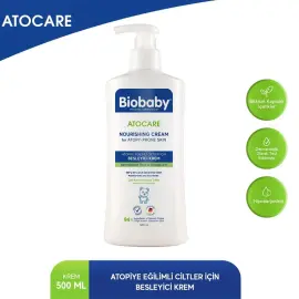 Biobaby Atocare Nourishing Cream - Atopiye Eğilimli Cilt Besleyici Kremi 500ml - 2