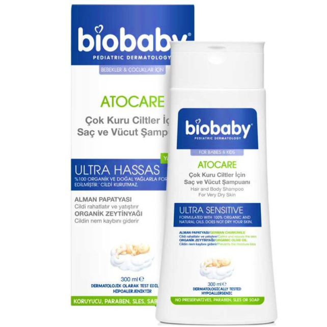 Biobaby Atocare Ultra Hassas Saç ve Vücut Şampuanı 300ml - 1