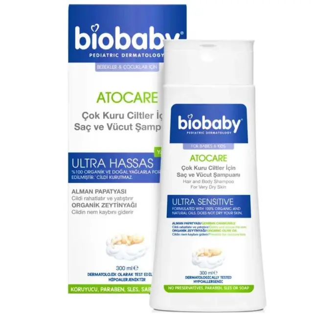 Biobaby Atocare Ultra Hassas Saç ve Vücut Şampuanı 300ml - 1