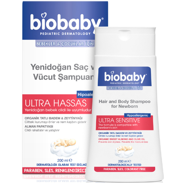 Biobaby Ultra Hassas Yenidoğan Saç ve Vücut Şampuanı 200ml - 1