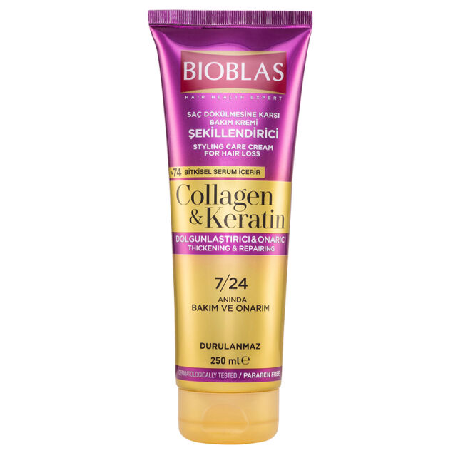 Bioblas Collagen & Keratin Saç Dökülmesine Karşı Şekillendirici Bakım Kremi 250ml - 1