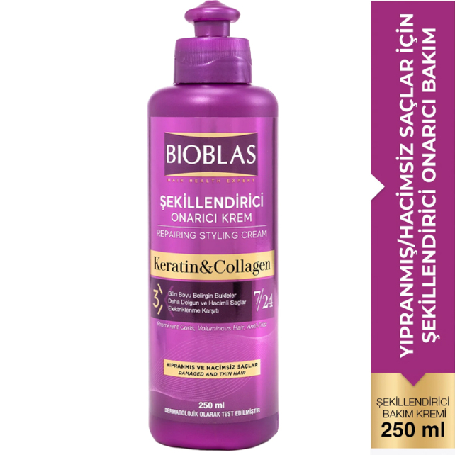 Bioblas Keratin Collagen Şekillendirici Onarıcı Saç Bakım Kremi 250ml - 2