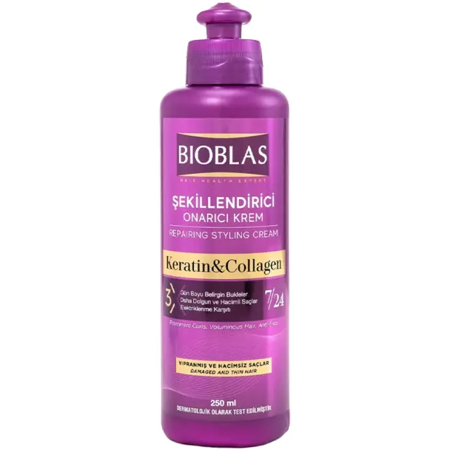 Bioblas Keratin Collagen Şekillendirici Onarıcı Saç Bakım Kremi 250ml - 1