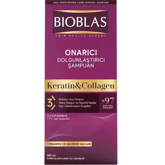 Bioblas Kolajen Keratin - Saç Dökülmesine Karşı Şampuan 360ml - 1