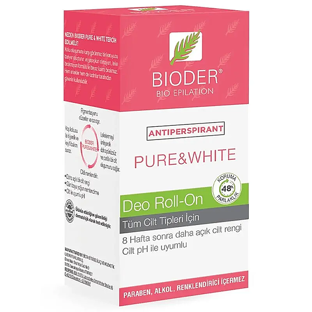 Bioder Antiperspirant Pure & White Roll-On Deodorant 50ml - 2