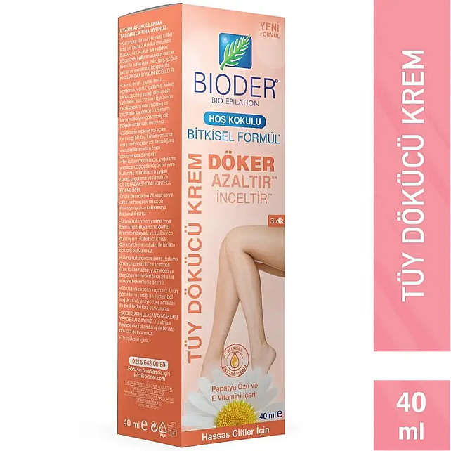 Bioder Tüy Dökücü Krem Hassas Ciltler 40ml - 2