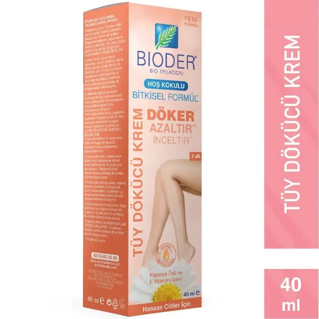 Bioder Tüy Dökücü Krem Hassas Ciltler 40ml - 2
