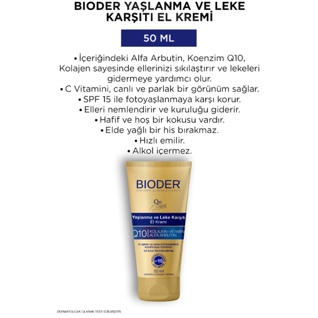 Bioder Yaşlanma ve Leke Karşıtı El Kremi 50ml - 4