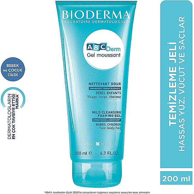 Bioderma ABCDerm Foaming Cleanser - Bebekler İçin Temizleme Jeli 200ml - 4