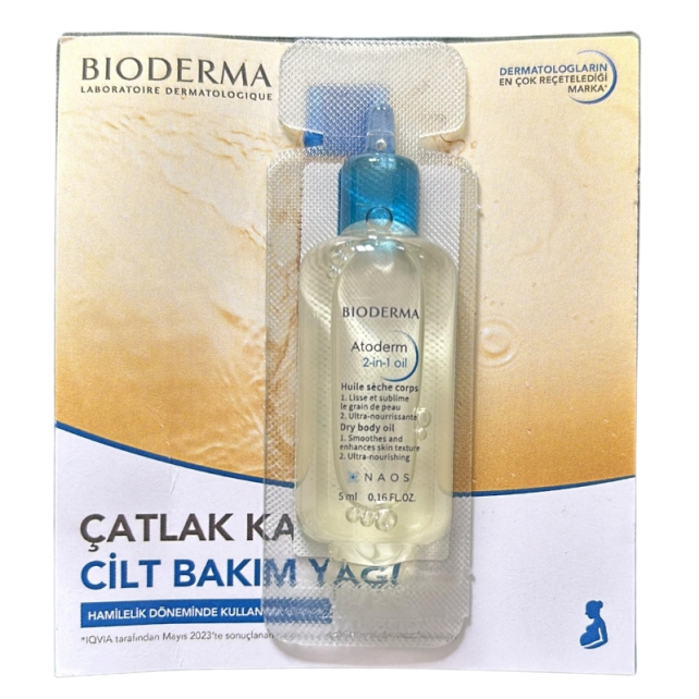 Bioderma Atoderm 2-in 1 Dry Body Oil - Çatlak Önleyici Nemlendirici Bakım Yağı 5ml - 1