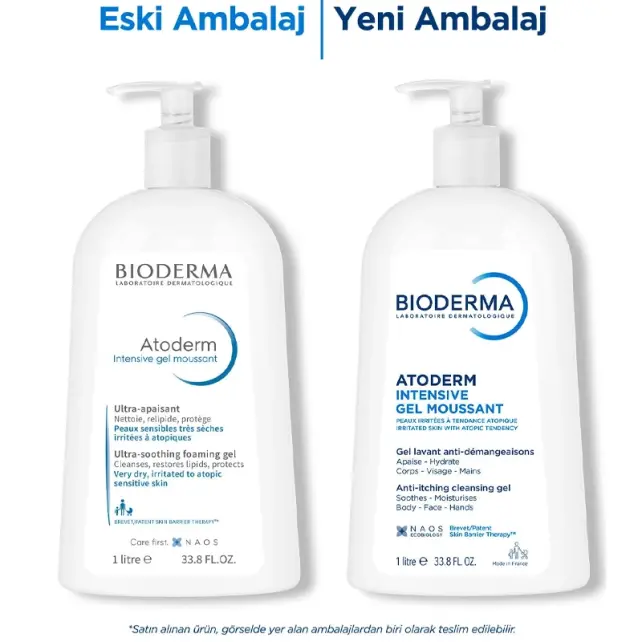 Bioderma Atoderm Intensive Foaming Gel - Atopi Eğilimli Cilt için Temizleyici 1lt - 3