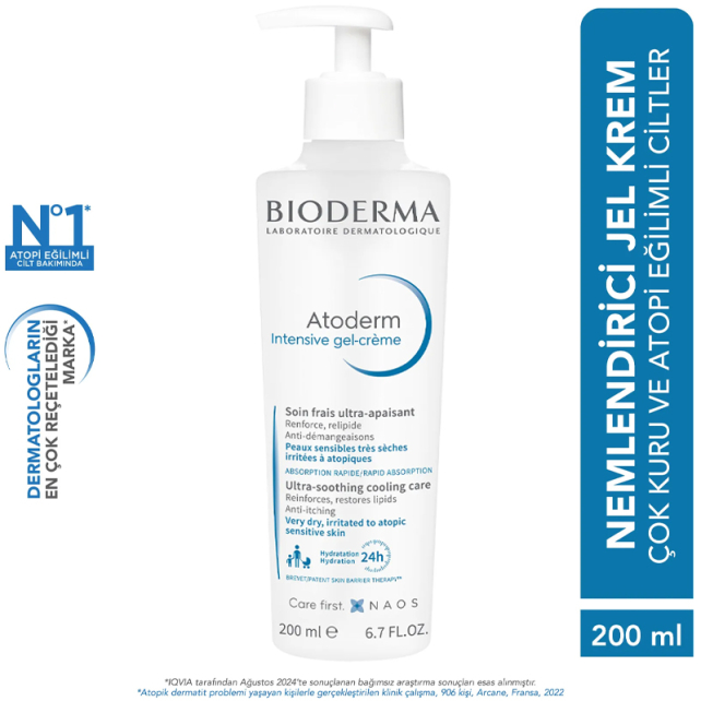 Bioderma Atoderm Intensive Gel Creme - Atopi Eğilimli Cilt için Nemlendirici 200ml - 4