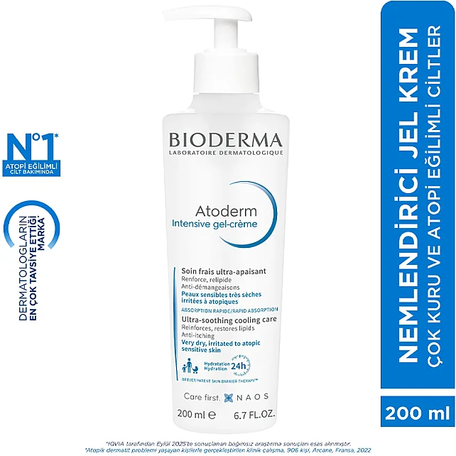 Bioderma Atoderm Intensive Gel Creme - Atopi Eğilimli Cilt için Nemlendirici 200ml - 4