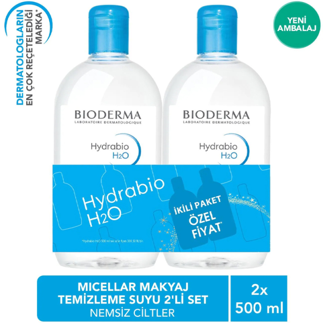 Bioderma Hydrabio H2O Miceller Solution - Misel Solüsyon 500ml İkili Paket - 5