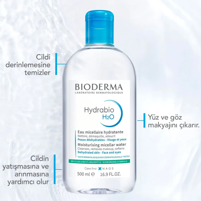Bioderma Hydrabio H2O Miceller Solution - Misel Solüsyon 500ml İkili Paket - 2