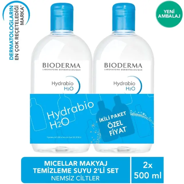Bioderma Hydrabio H2O Miceller Solution - Misel Solüsyon 500ml İkili Paket - 5