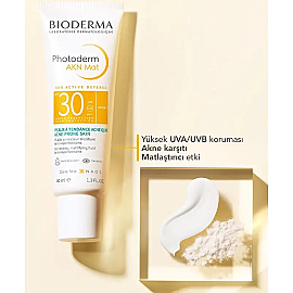 Bioderma Photoderm AKN Mat SPF 30 - Matlaştırıcı Etkili Güneş Kremi 40ml - 3
