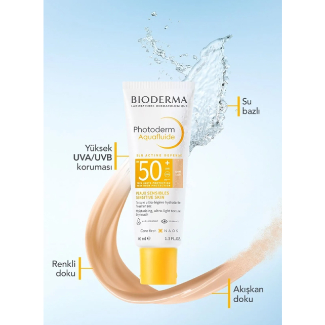 Bioderma Photoderm Aquafluide SPF 50+ Renkli Güneş Koruyucu Light 40ml - 3