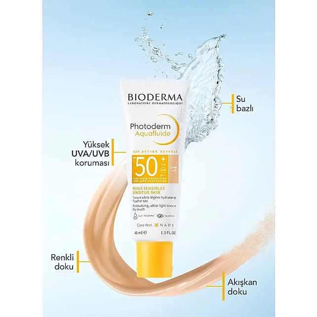 Bioderma Photoderm Aquafluide SPF 50+ Renkli Güneş Koruyucu Light 40ml - 2